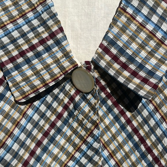 Vintage unique plaid jacket 3/4 length sleeves - Picture 4 of 8